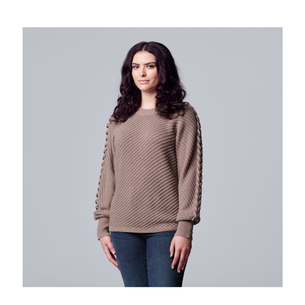 Simply Vera by Vera Wang - Ottoman Stitch Dolman Sleeve Sweater  - Large